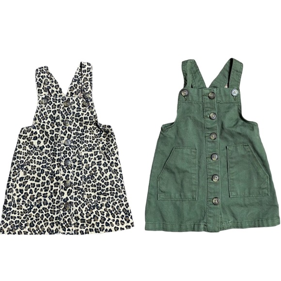 Wonder Nation | 2pc Jumper Dress Set Size 18M Animal Print Green Bundle - Picture 1 of 11